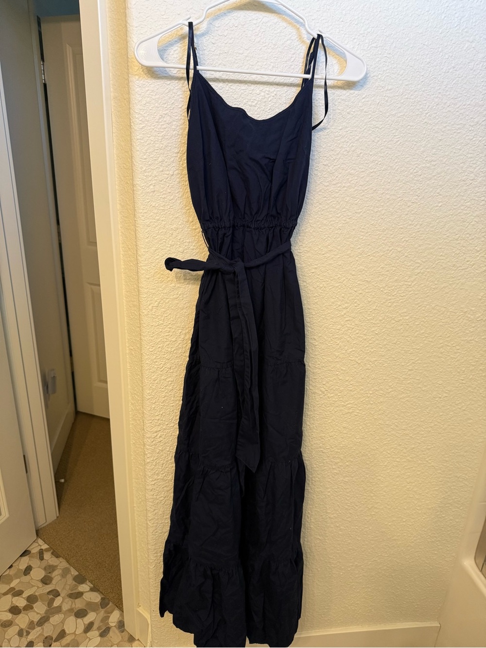 Michael Kors Navy Maxi Dress with Tie Waist